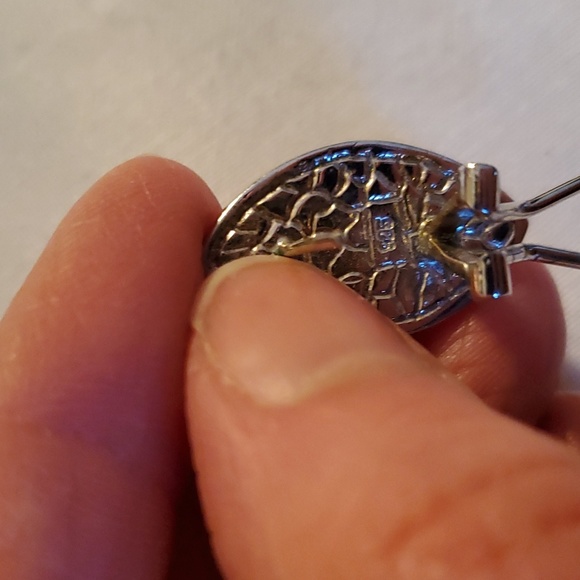 Sterling silver pendant and earrings set inlaid with mother of pearls - Picture 11 of 16